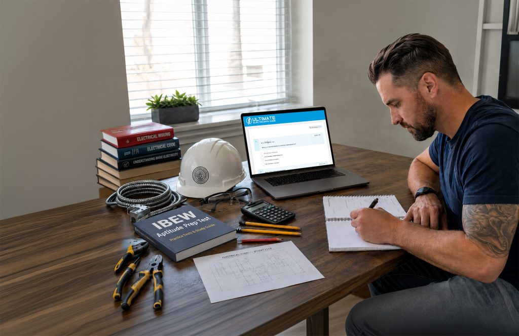 Man Studying For The Ibew Aptitude Test V1