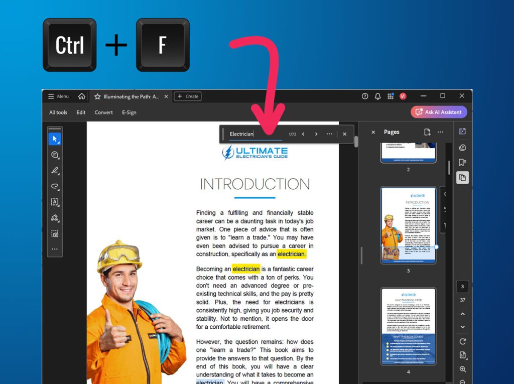 Ctrl+f Shortcut To Find Text Quickly On The Ibew Test
